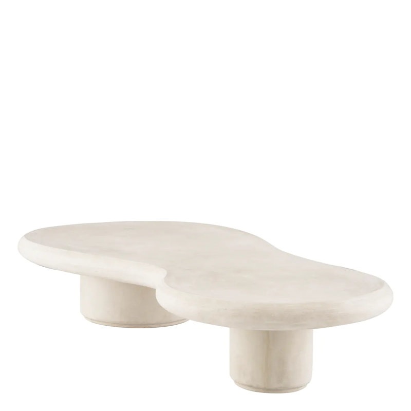 Erato Outdoor Free Form Coffee Table, Cream