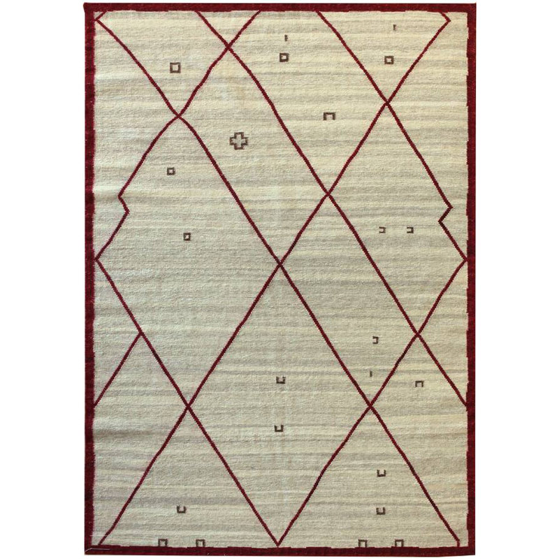 Tapis ivoire tissé à plat à la main Ruafa