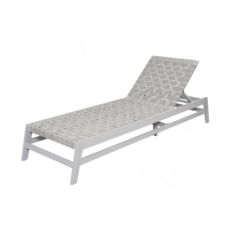 Outdoor Rope Chaise Lounge, Gray/Light Gray