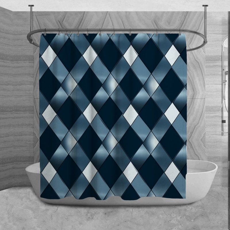 Rideau de douche Malaikah Argyle, H 84 po x l 70 po
