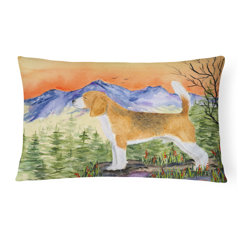 Beagle Outdoor Reversible Throw Pillow