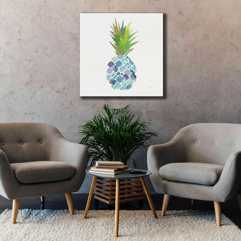 «Tropical Fun Pineapple II» par Courtney Prahl, estampe numérique sur toile, H 37 po x l 37 po x P 1,5 po