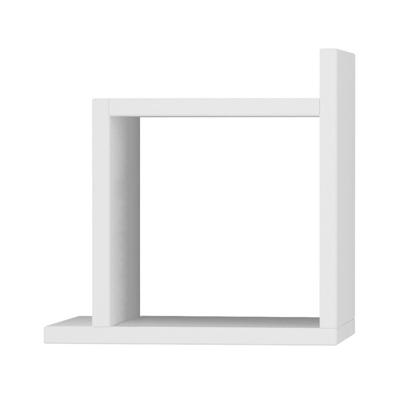 2 Piece Square Floating Shelf, White