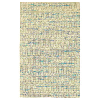 Tapis de zone beige noué la à la main floral Resler