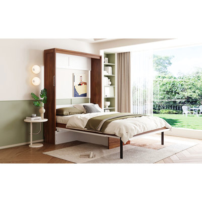 Lit escamotable double avec bureau pliable