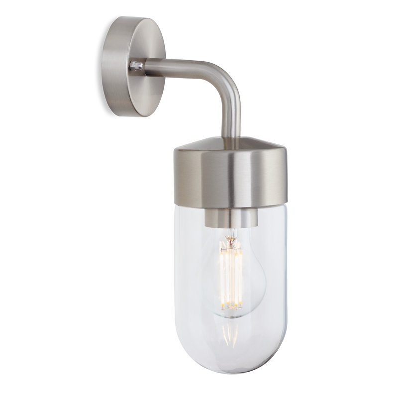 10cm H Outdoor Armed Sconce, Stainless Steel