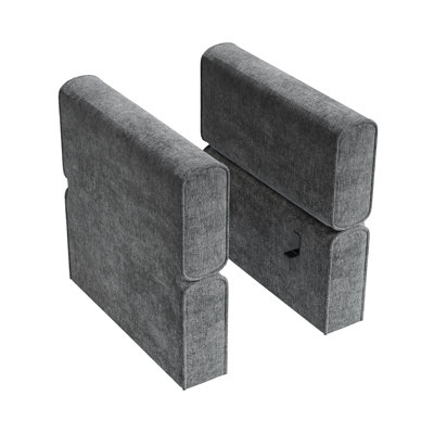 Light Grey Chenille Modular Sofa Armrest Pair, 90° to 180° Adjustable Reclining Left  Right Arm Units, Customizable Accessories for Sectional  Sleep