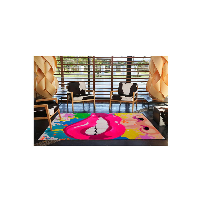 Tapis rose lavable à la machine, Sous-tapis rectangulaire de 3 pi 3 po x 4 pi 11 po