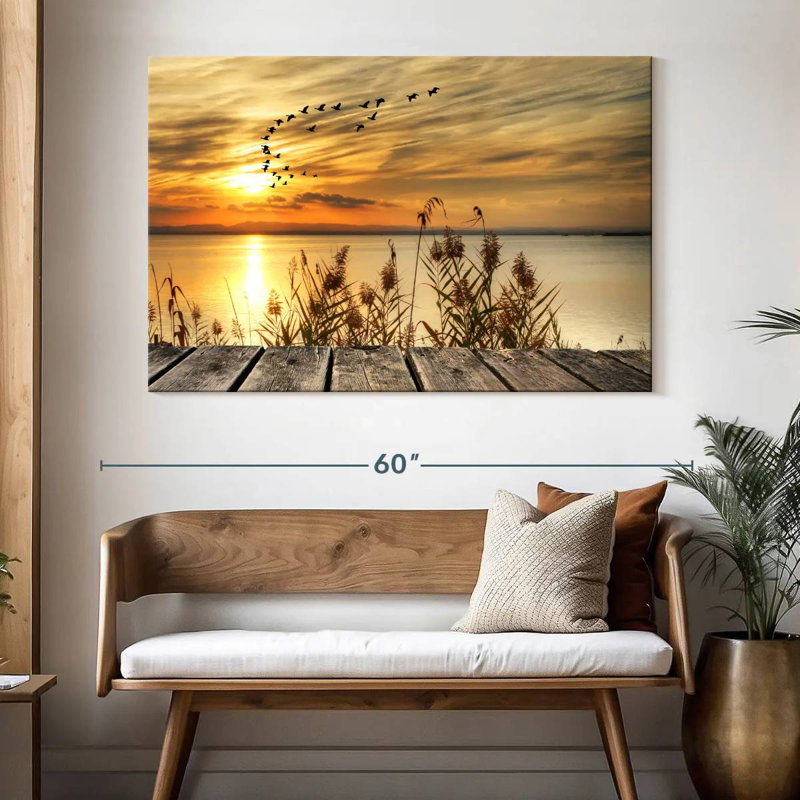Kerrick, coucher de soleil en mer, H 34 po x l 51 po