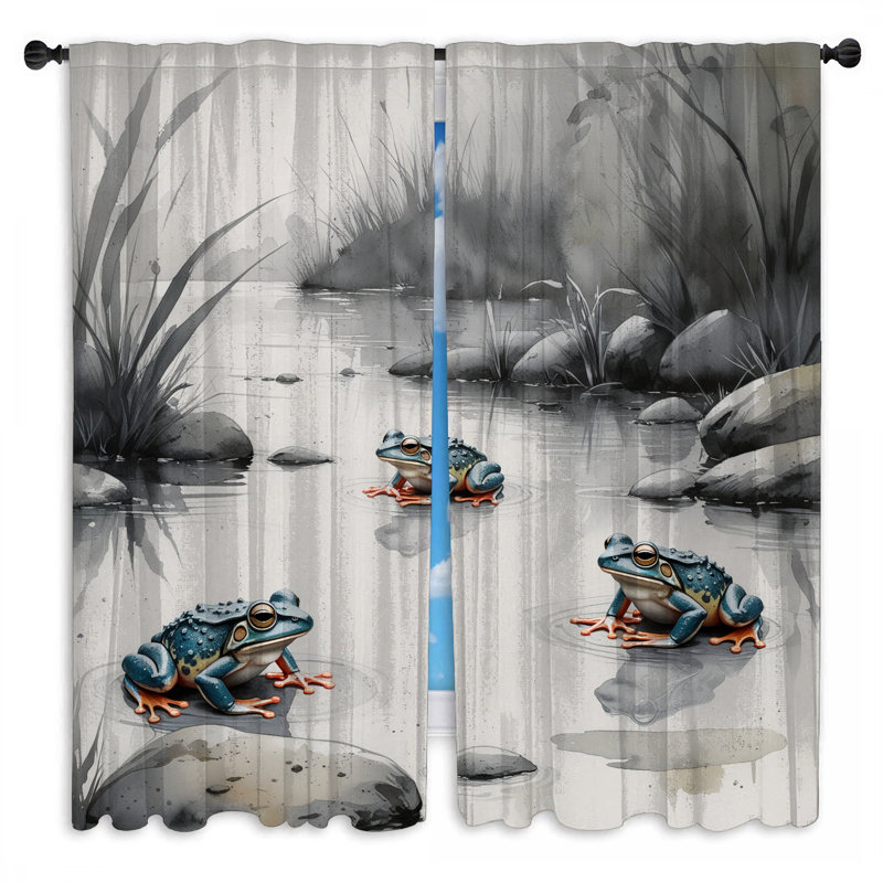 Rideaux de fenêtre Frogs In Pond, 20 po x 60 po - 2 panneaux, Transparent