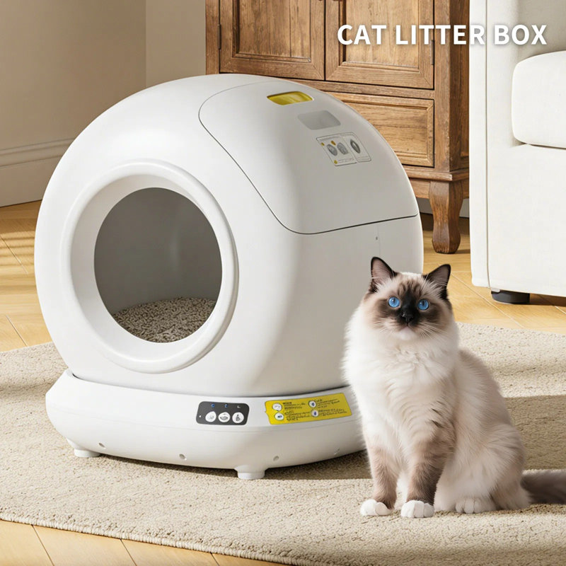 Bac à litière automatique pour chat, litière autonettoyante 78l entièrement fermée avec contrôle d'application pour les maisons multi-chats