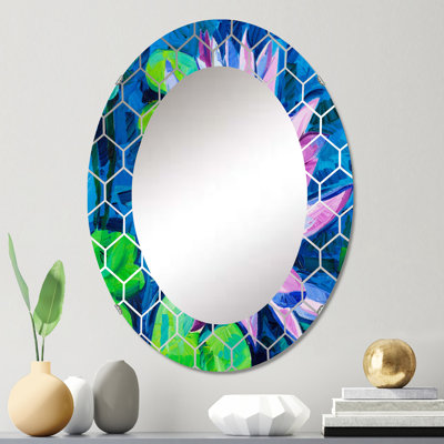 Miroir mural rose