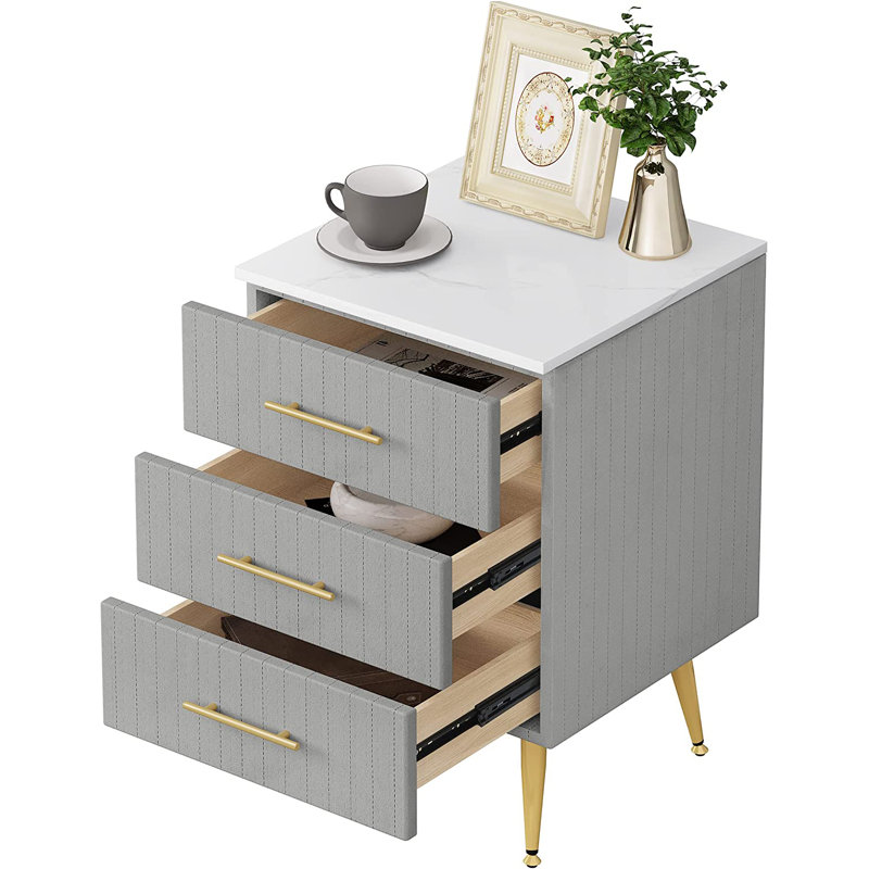 41cm W Bedside Table, Grey