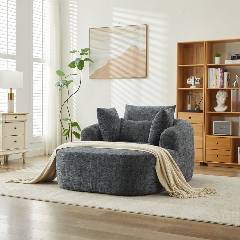 Upholstered Chaise Lounge, Grey