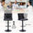 Swivel Adjustable Height Bar Stool with Backs & Wide Seat Cushion (Set of 3)-907097221-907097223