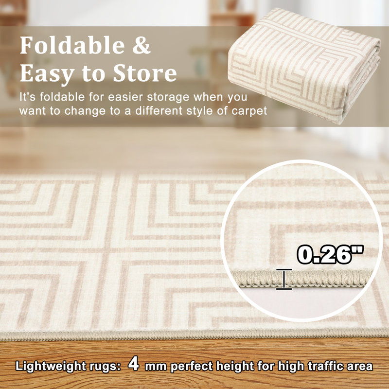 Area Rugs for Living Room Washable Rugs Modern Non Slip Area Rug for Bedroom Farmhouse Stain Resistant Carpet for Office Dining Room