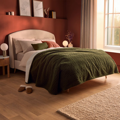 Silentnight Heat Genie Giant Blanket - Green Cable Knit