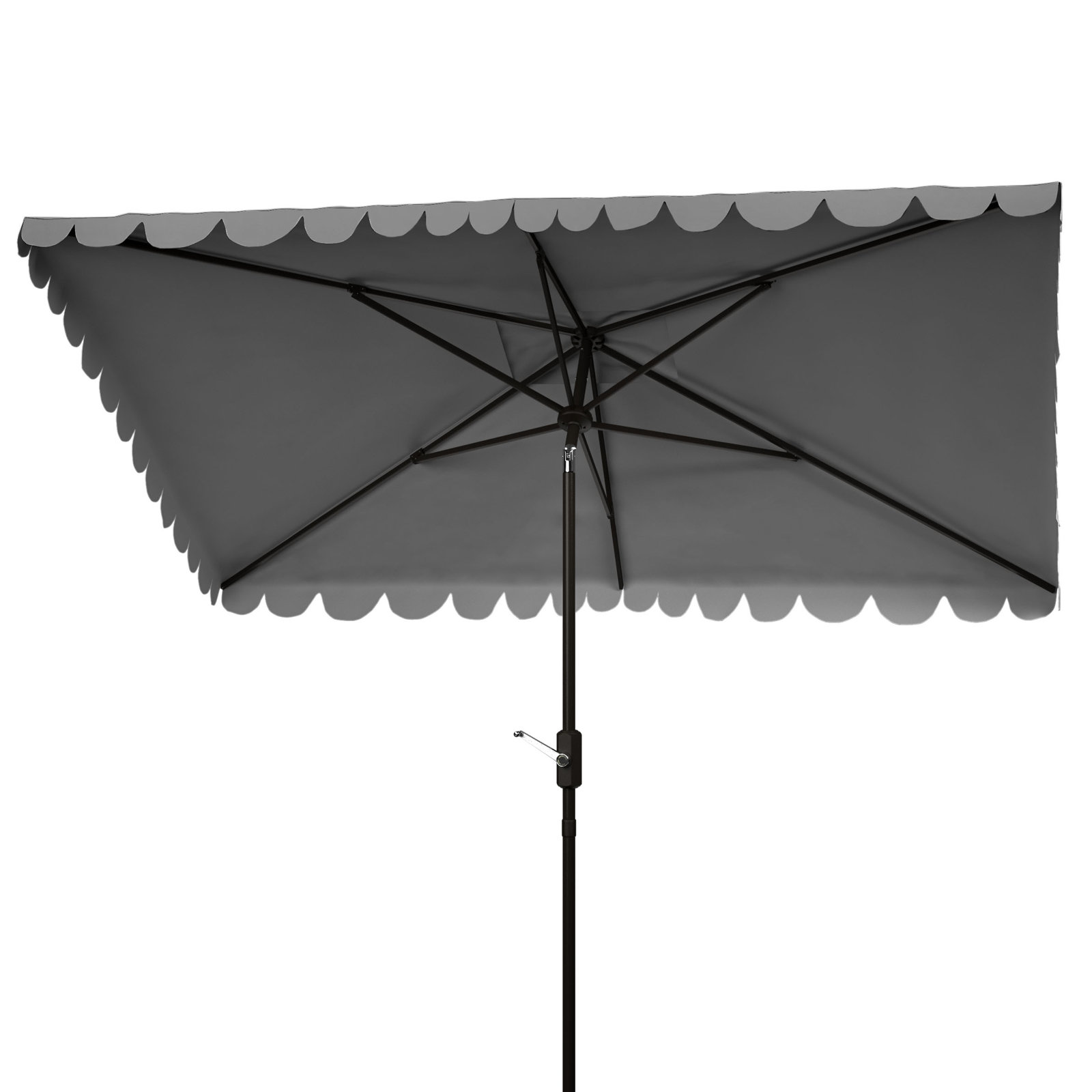 Teo 9.8' Market Umbrella, Gray/White, Black
