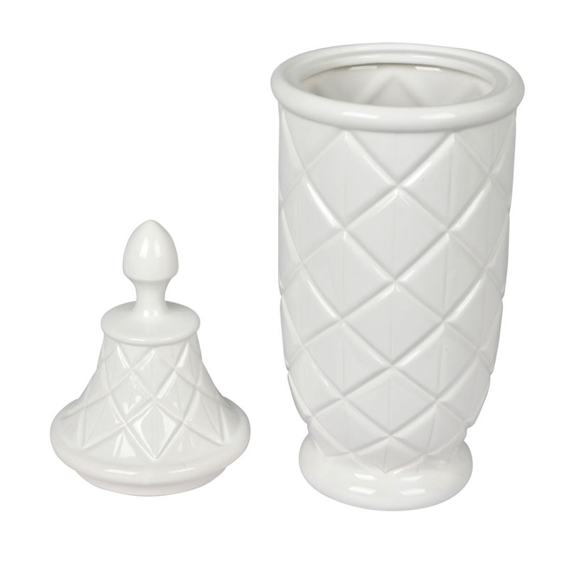 Pot en céramique blanc de 18,5 po Simas