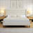 King Size Bed Frame High Headboard Upholstered Platform Bed With Wave