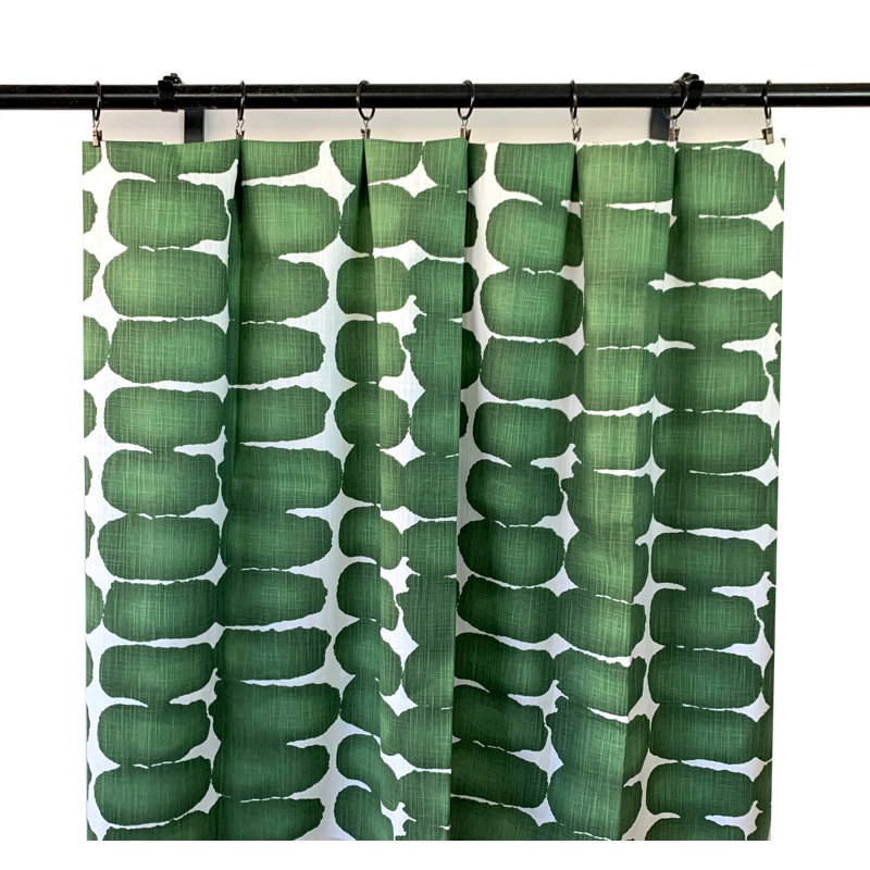 Rideau à pois vert foncé Shibori, L 50 po x L 90 po