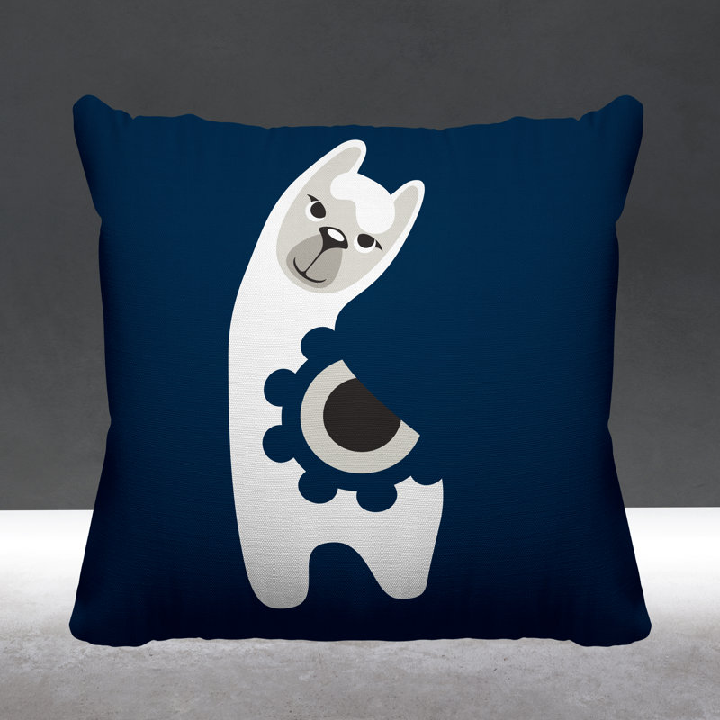 Coussin Inkie, 17 po x 17 po, Bleu marine, Carré