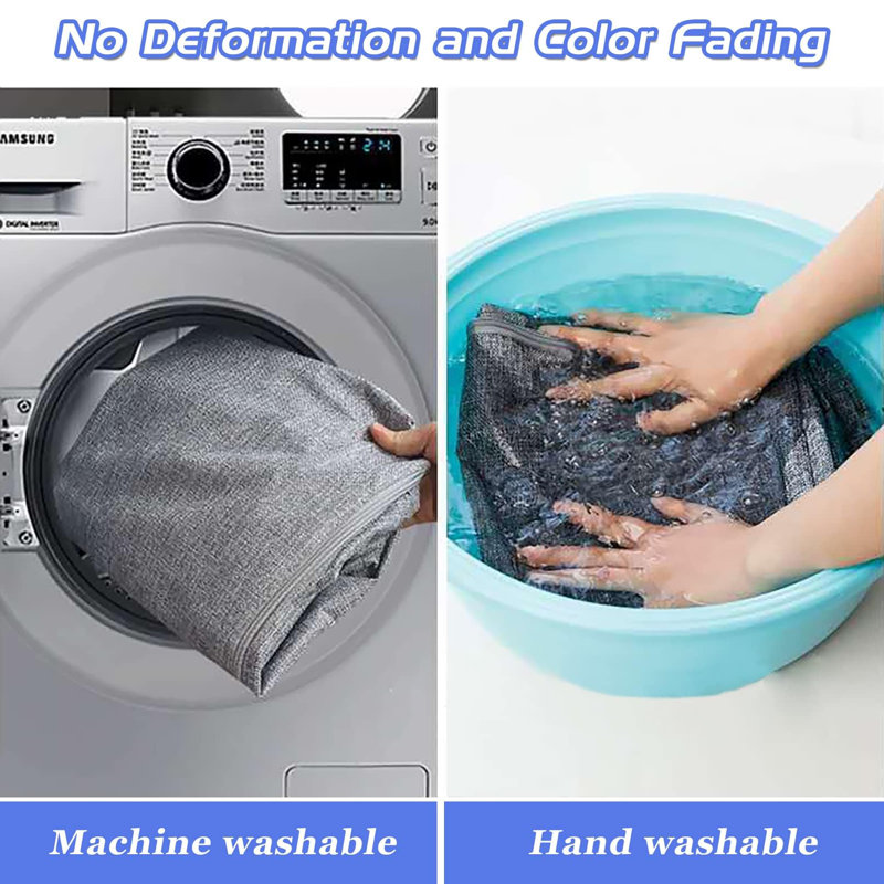 105L Extra Large Storage Bags, Folding Moving Comforter Blanket Storage Bags,Strong Handles&Zippers Clear Window,(Grey/3 Pcs)