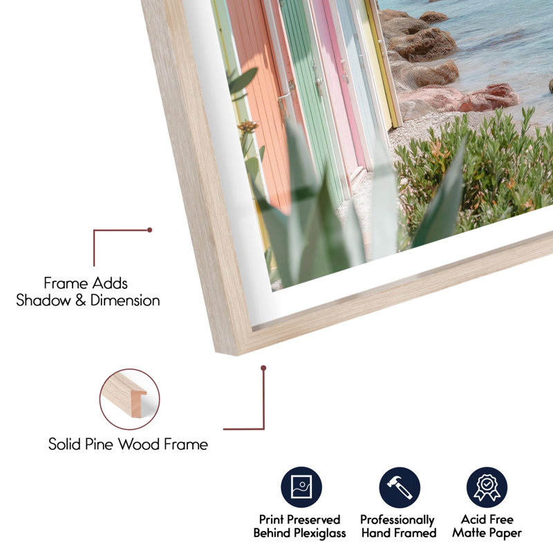 «Seaglass Row I Shadowbox» par Notoriart, Crème, crème, H 16 po x l 11 po