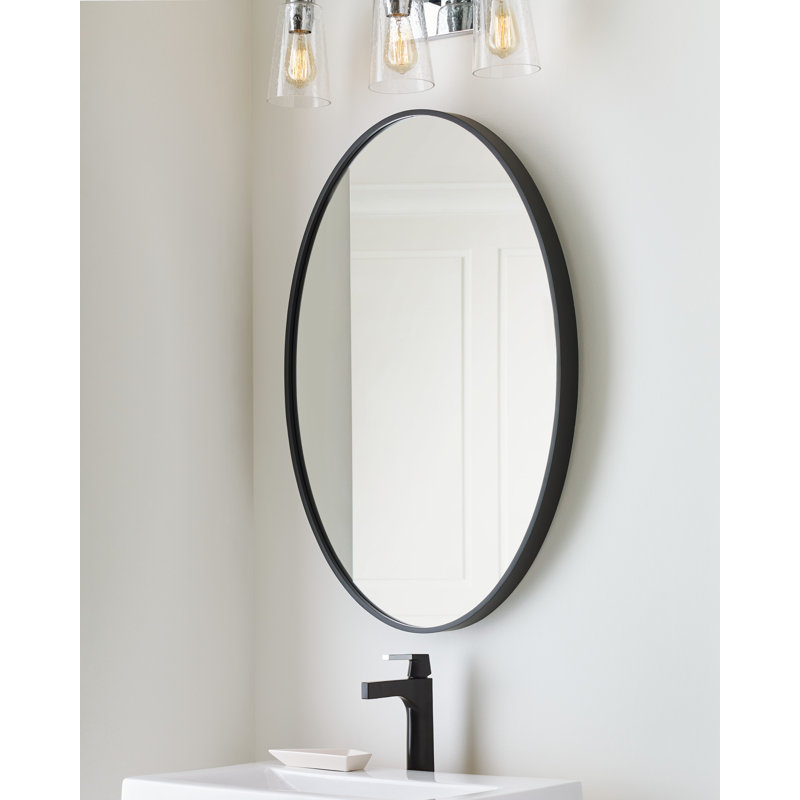 Kit Flat Wall Mirror, Satin Nickel