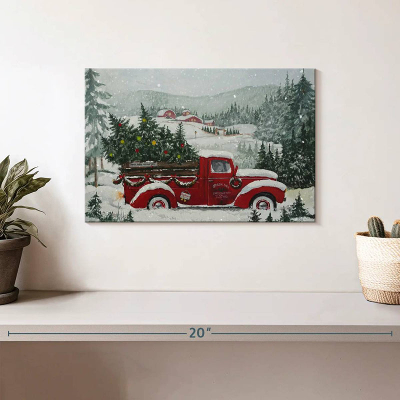 Camion rouge de Noël, H 8 po x l 12 po