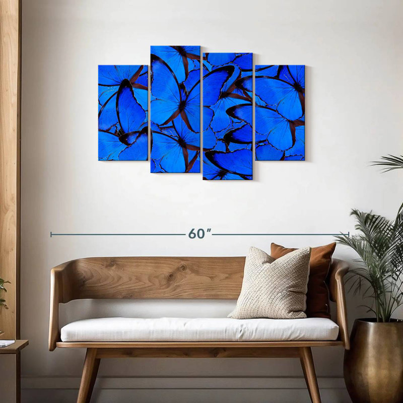 Brampt Blue Butterflies, 27" H x 43" W
