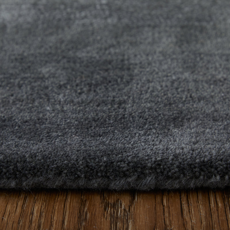 Katya Hand Tufted Wool Ombre Area Rug in Charcoal/Ivory, Rectangle 8' x 10'