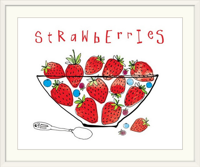 «Fruit Stand II» par Michael Mullan, reproduction d'art, H 32 po x l 38 po x P 1 po, Cadre blanc