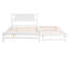 Lit plateforme double avec lit gigogne réglable, blanc