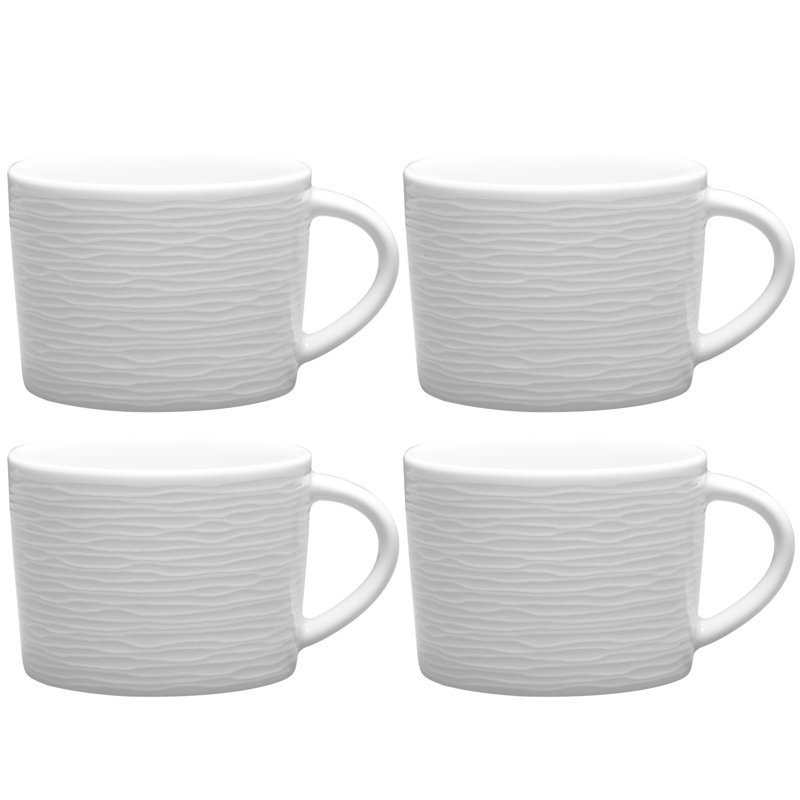 Tasses à tourbillon 6 oz. Noritake, Blanc