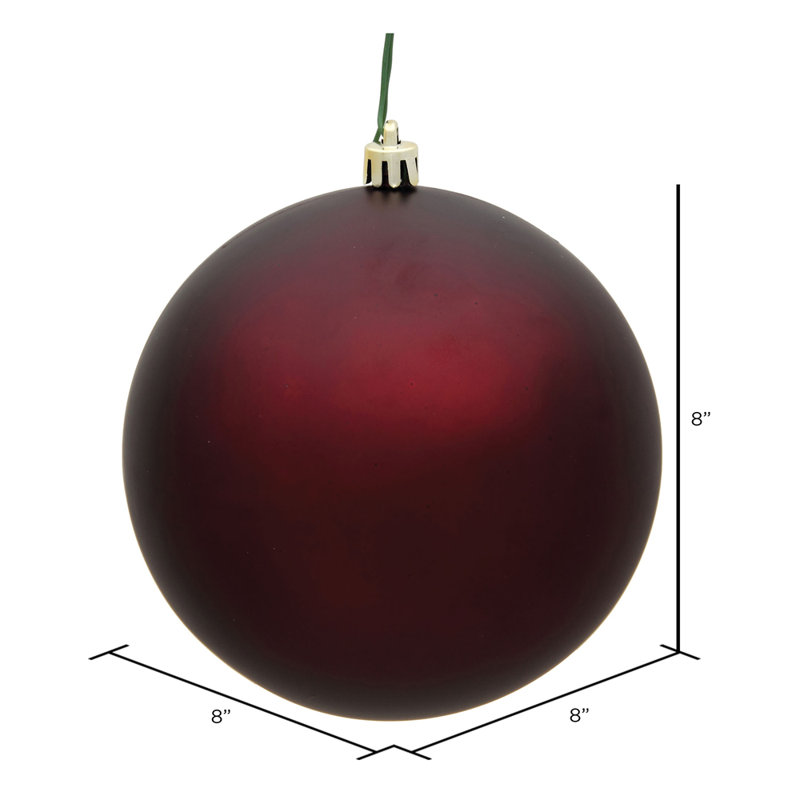 Ornement boule des Fêtes seulement, H 8 po x l 8 po x P 8 po, Bourgogne