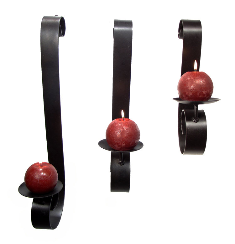 Ensemble de 3 appliques en acier lourd, Bronze texturé