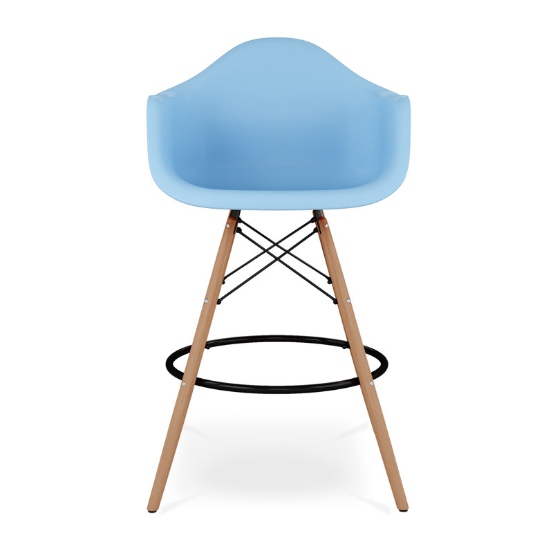 Modholic Eiffel Counter Stool With Arms, Blue, Blue