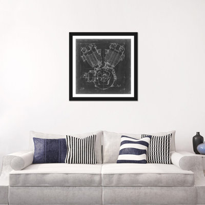 " Motorcycle Engine Blueprint III " by Ethan Harper