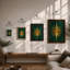 Gilded Star Geometric - Framed Print-2015652920-2015652926