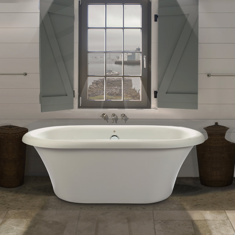 MTI Solutions 65.5" Freestanding Air Bathtub, DoloMatte® Matte White