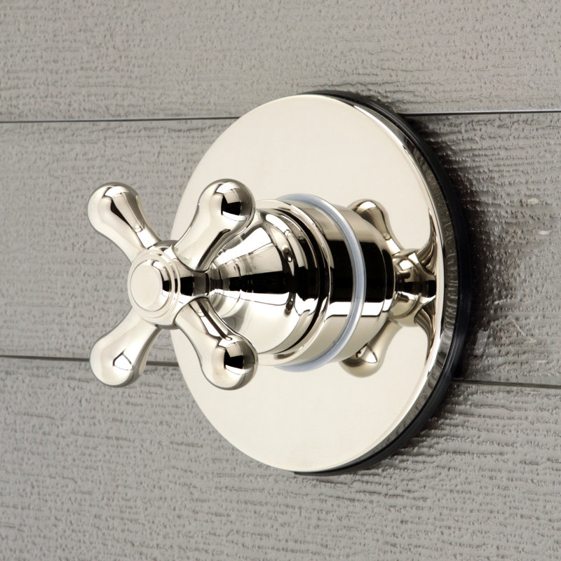 Kingston Brass Single-Handle Wall Mount Three-Way Diverter Valve with Trim Kit, Polished Nickel