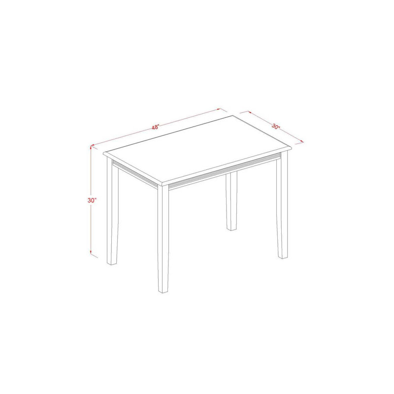 L'ensemble de table de salle à manger 3 pièces comprend une table rectangulaire en bois massif et 2 chaises Parson rembourrées en tissu de polyester, noyer antique