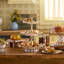 Mocha Check Ceramic Three Tier Sweet Stand