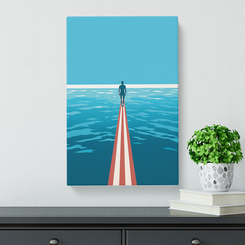 Swimming Minimalism - Print, 60cm H x 40cm W x 3cm D