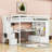 Full Wood Loft Bed With Desk, Shelves, And 2 Drawer Storage Staircase-1742344192