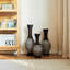 Ensemble de 3 vases de sol en PVC brun classique et soigné, parfait pour la décoration intérieure et les vignes artificielles