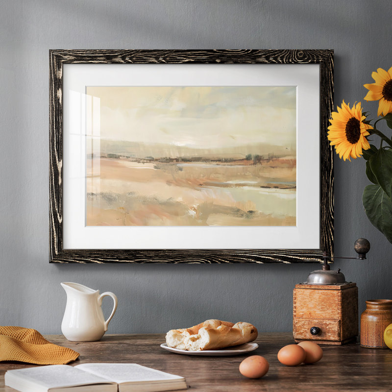 " Earth Tone Landscape I ", 28" H x 42" W x 1.5" D, Black