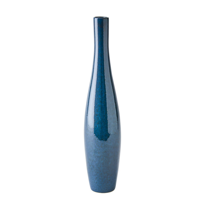 Vase Boliche - foncé - court, Bleu, Hauteur totale - 18,50 po