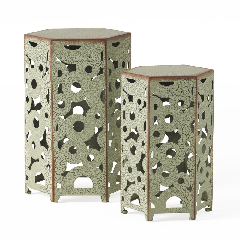 Tables gigognes avec cadre Lochart, Vert antique